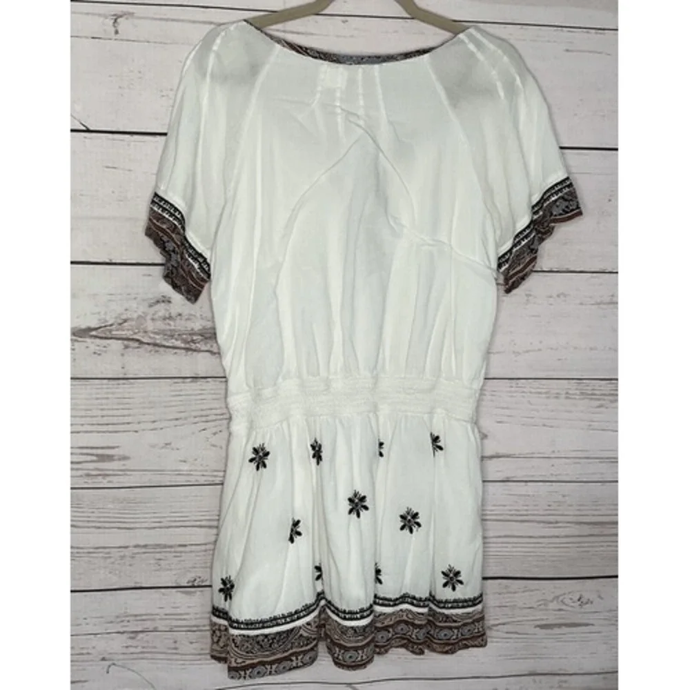 Free People Cottagecore girly dress Embroidered‎ Pintuck Pockets Size S Small